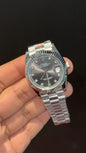 Datejust | 36mm | Silver President Chain | Grey Diamond Dial