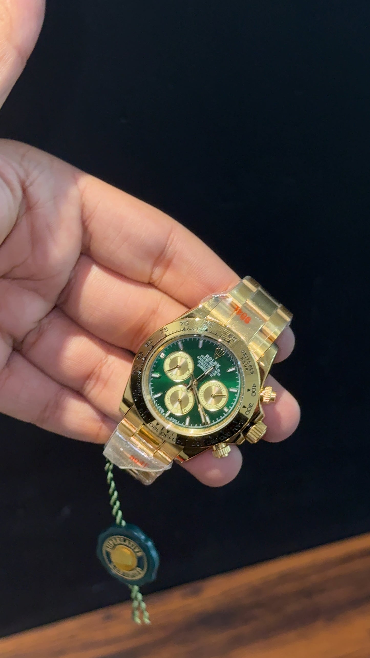 Daytona | Gold Chain | Gold Chrono | Green Dial