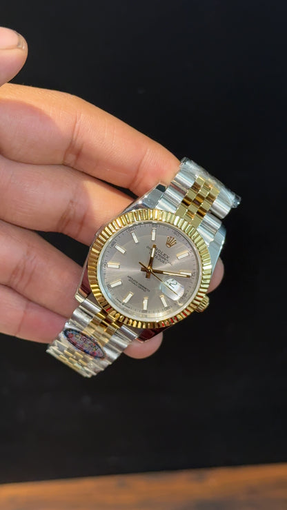 Premium DateJust | Gold Two Tome | Light Grey Dial