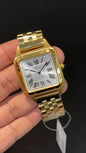 Santos De Cartier | Slim Edition | Gold Chain | White Dial