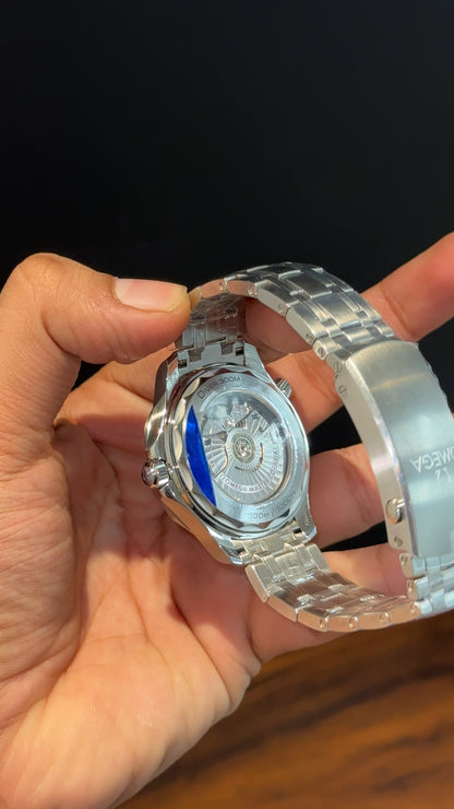 Executive Omega Seamaster | Silver Chain | Blue Bezel | Blue Dial