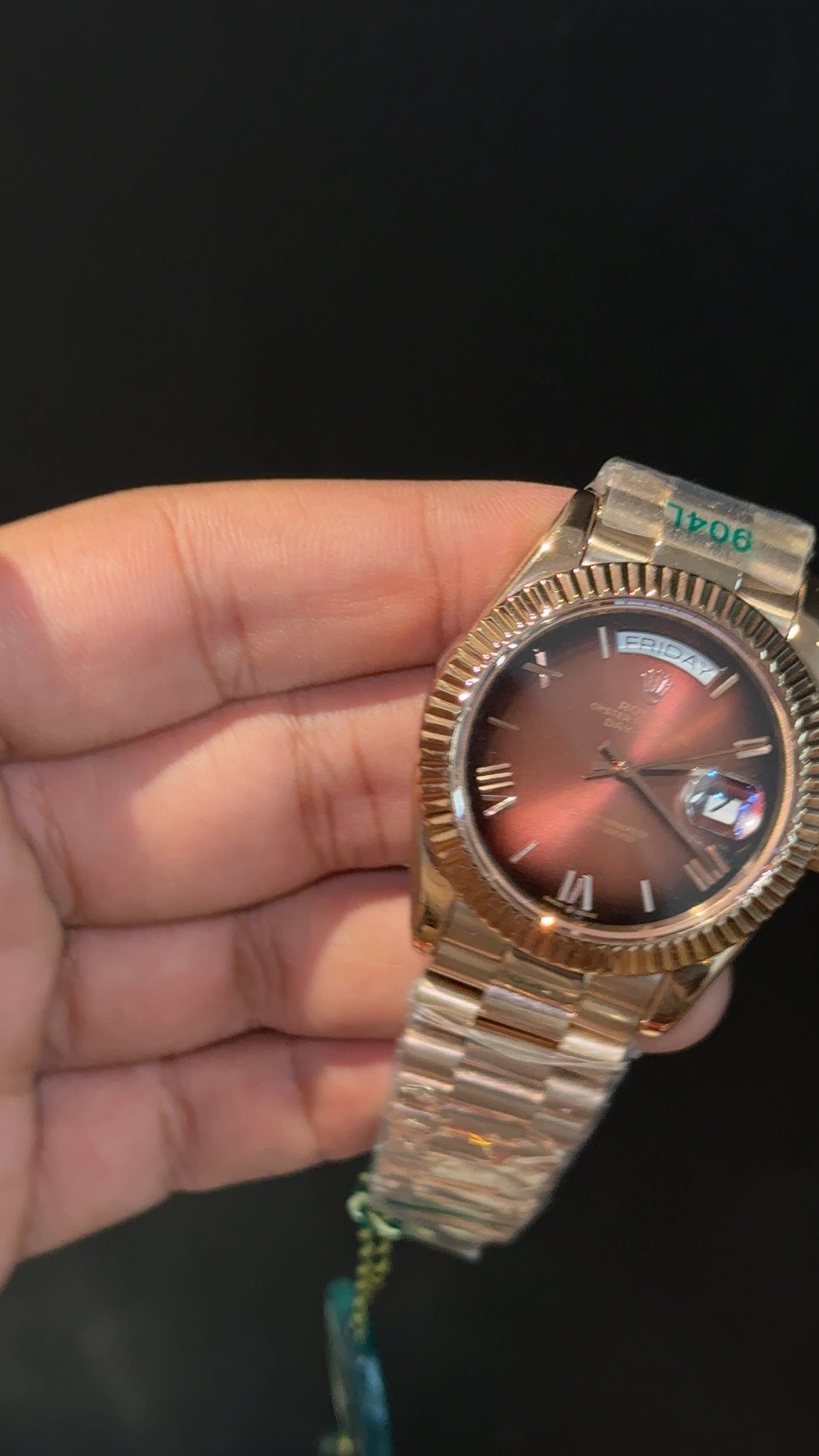 DayDate | Rose Chain | Shaddy Brown Dial