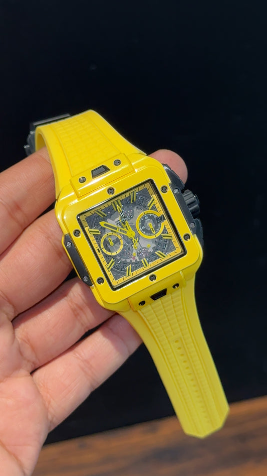 Premium Hublot Square | Big Bang Unico Edition | Yellow Strap | Yellow Dial - twentyfour