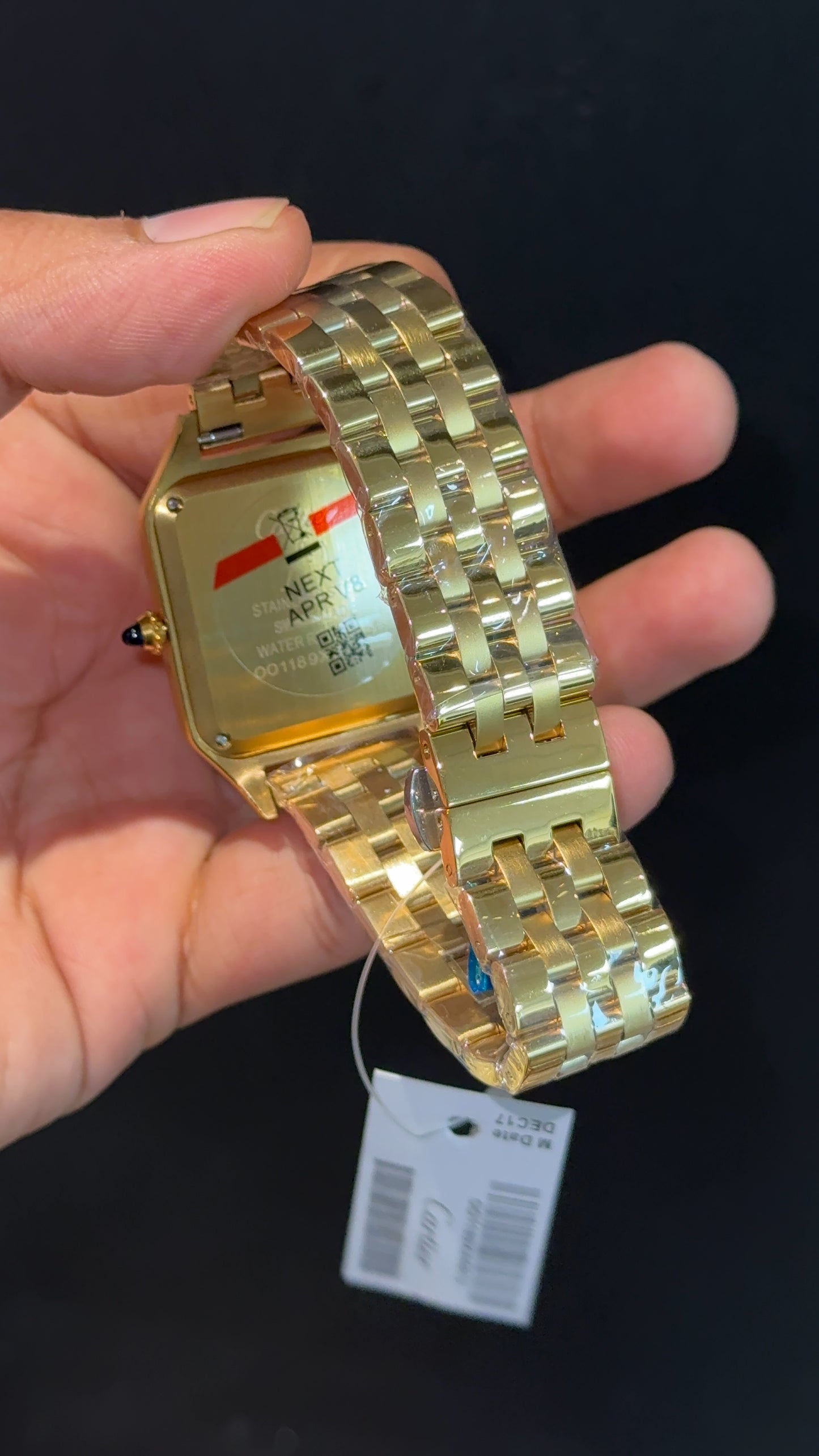 Santos De Cartier | Slim Edition | Gold Chain | Gold Dial