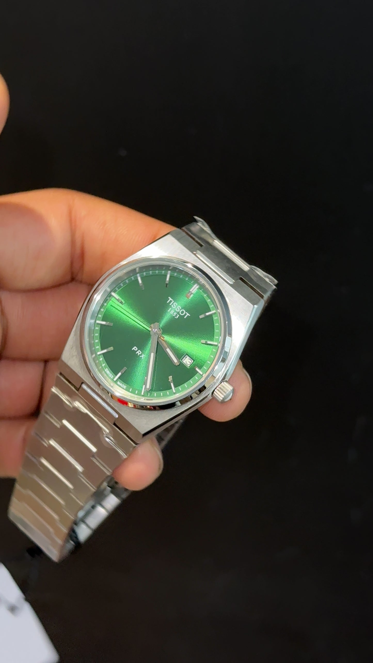 Tissot Prx | Quartz | Silver Chain | Green Plain Dial - twentyfour