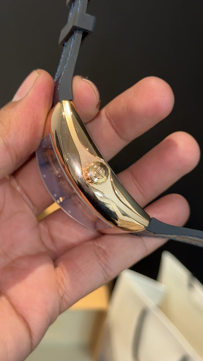 Premium Franck Muller | Vanguard S6 Edition | Yachting Skeleton | Rose Case | Blue Strap | Blue Dial