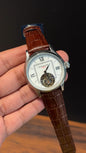 Pp Auto | Pendulum  | Brown leather strap | White Dial