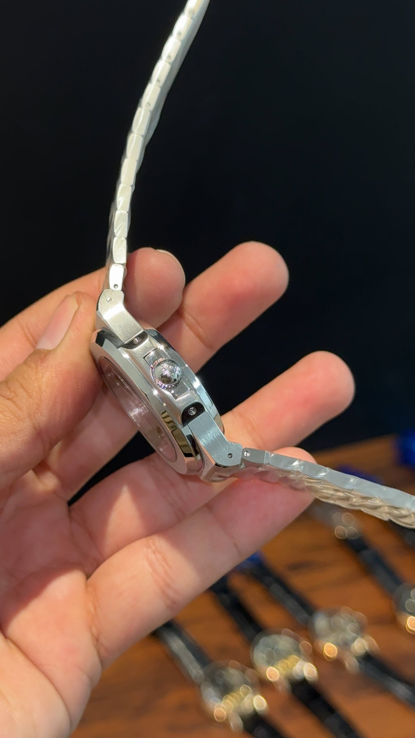 Pp Auto | Silver Chain | Gradient Blue Dial