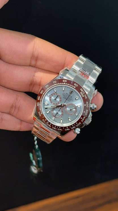 Executive Daytona | Platona | Silver Chain | Chrono | Sky Blue Dial - twentyfour