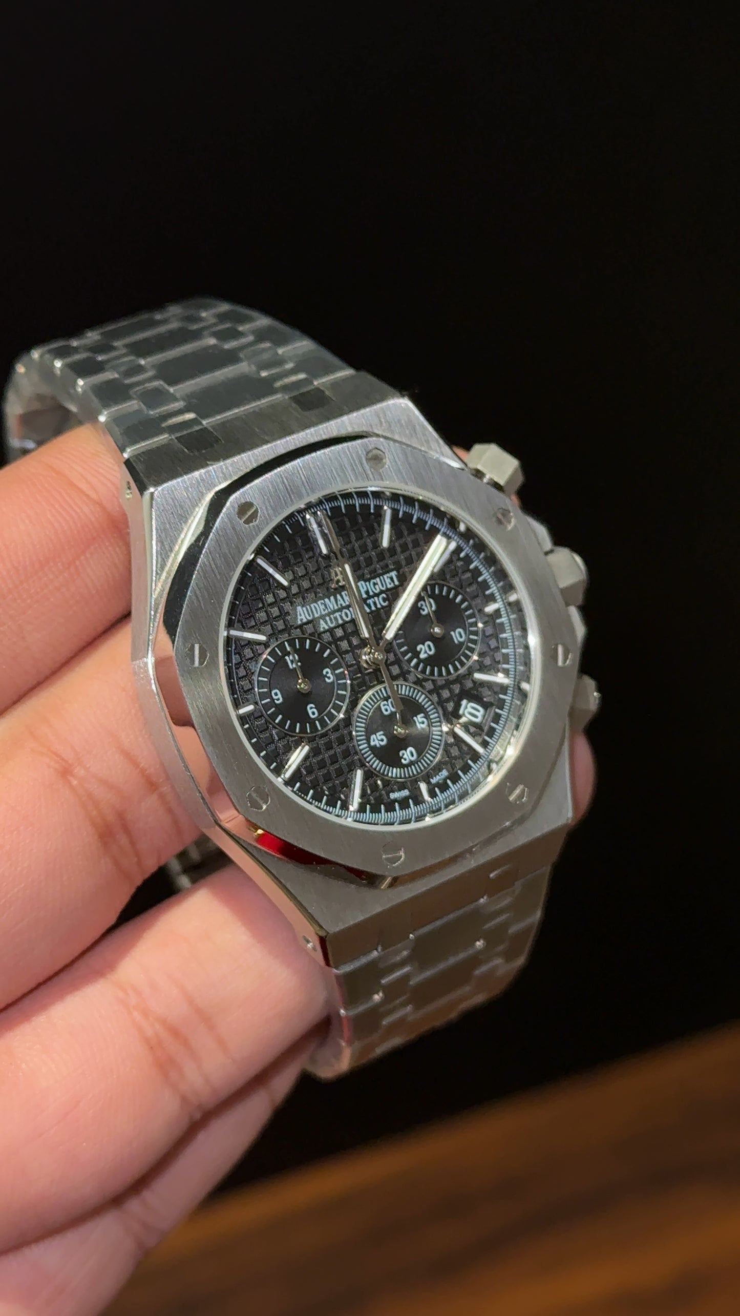 AP | Silver Chain | Chrono | Black Box Dial