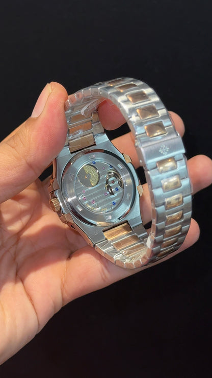 Pp Auto | Moonphase | Rose Two Tone | Sub Light Grey Dials