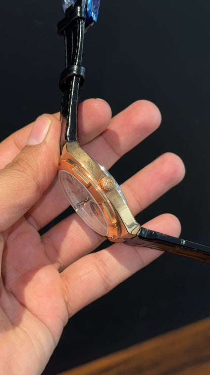 Vacheron Constantin | Rose | Black Leather Strap | Pendulum | White Dial