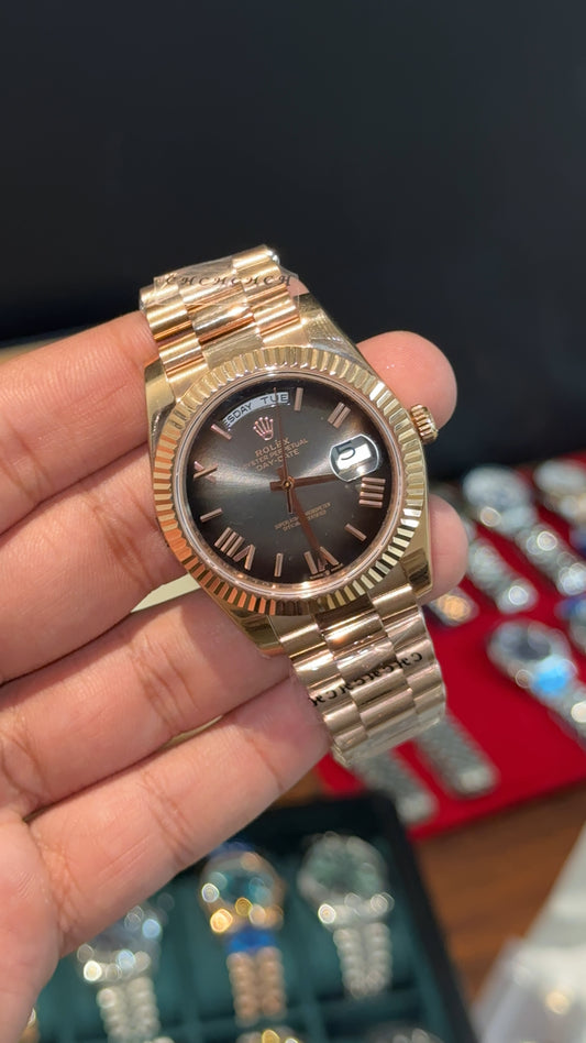 Premium DayDate | Rose Chain | Ombre Dial