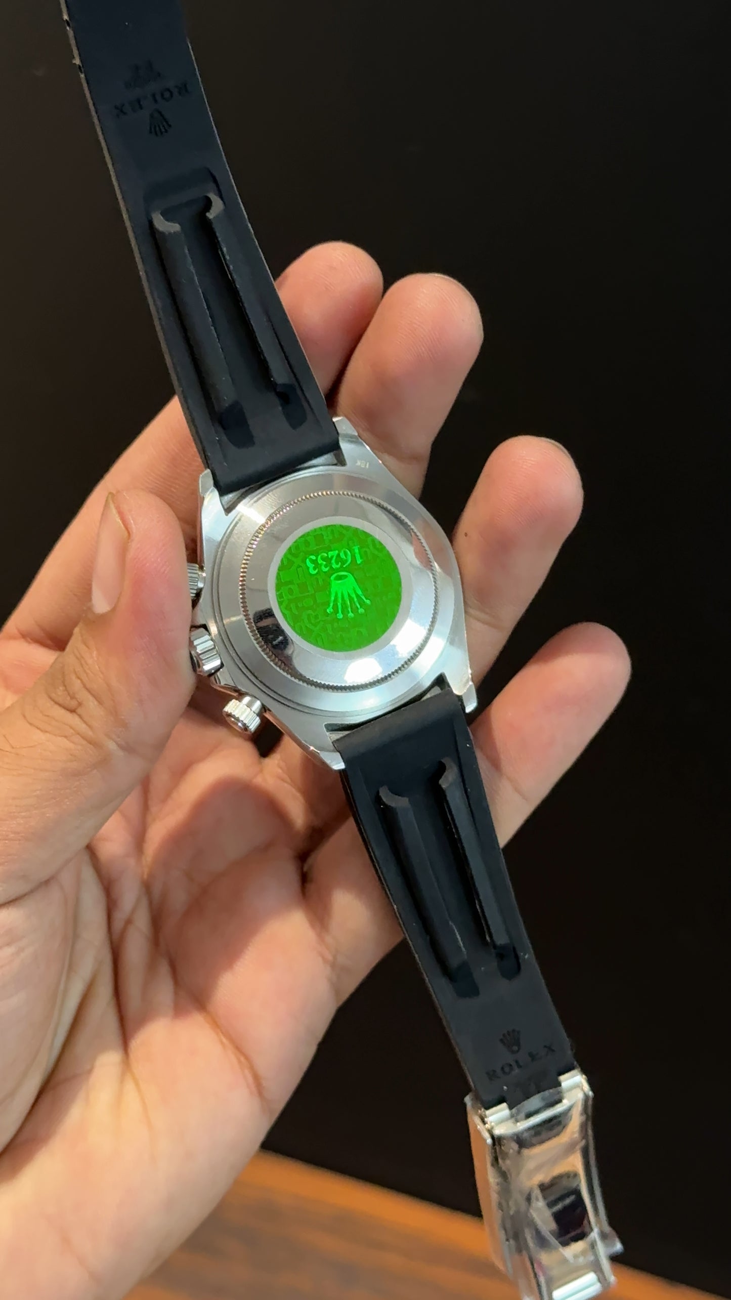 Daytona | Silver | Pvc Strap | Chr | Silver Diamond Black Dial