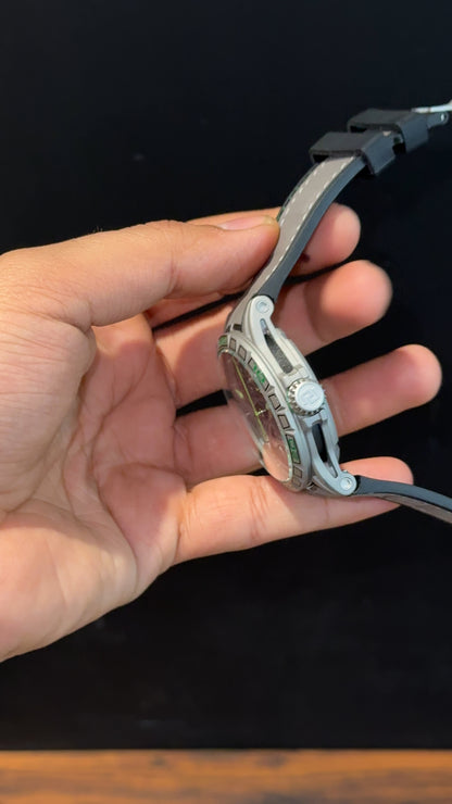 Premium Roger Dubuis | Silver | RD630 | Excalibur Spider | Grey Strap | Pendulum | X Grey Dial