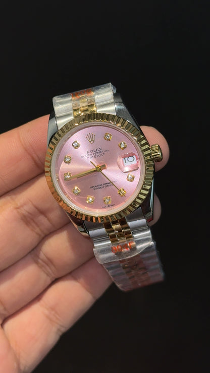 Datejusy | 36mm | Gold Two Tone  | Pinkish Diamond Dial