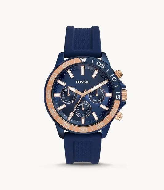 Fossil Men’s Quartz Blue Silicone Strap Blue Dial 45mm BQ2498