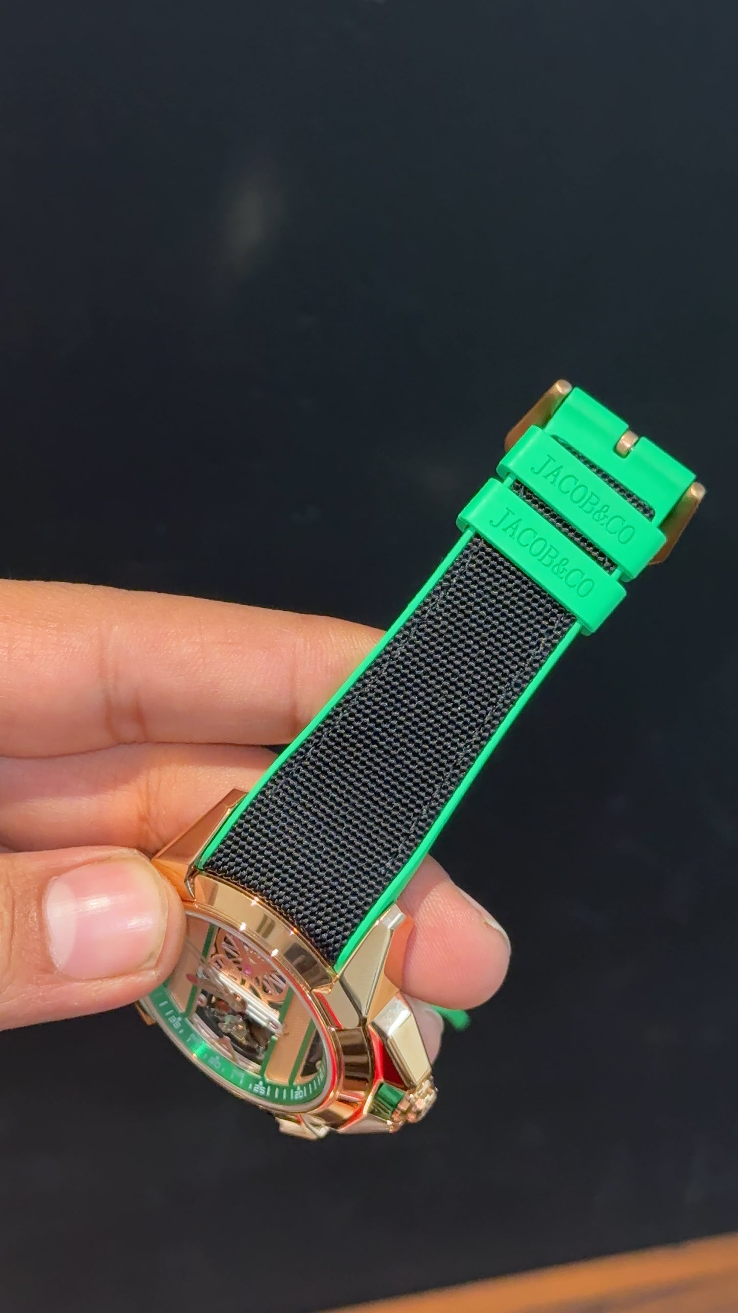 Jacob And Co | Rose Case | CR7 Edition | Green Strap | Pendulum | Green Machine Dial