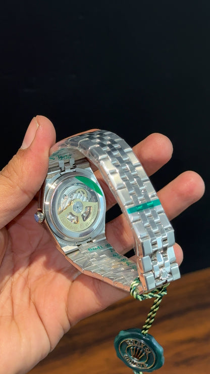 Premium Land Dweller | 36mm | Silver Chain |  Sky Blue Textured Dial