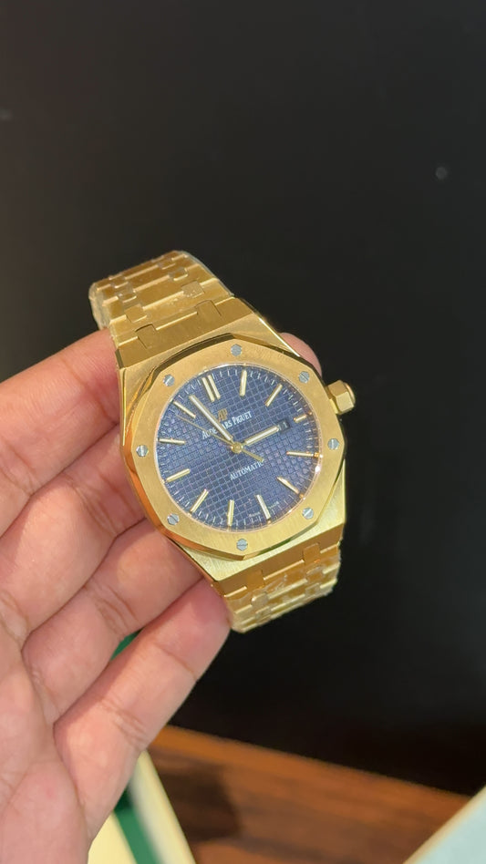 AP | Auto | Gold Chain | Blue Box Dial