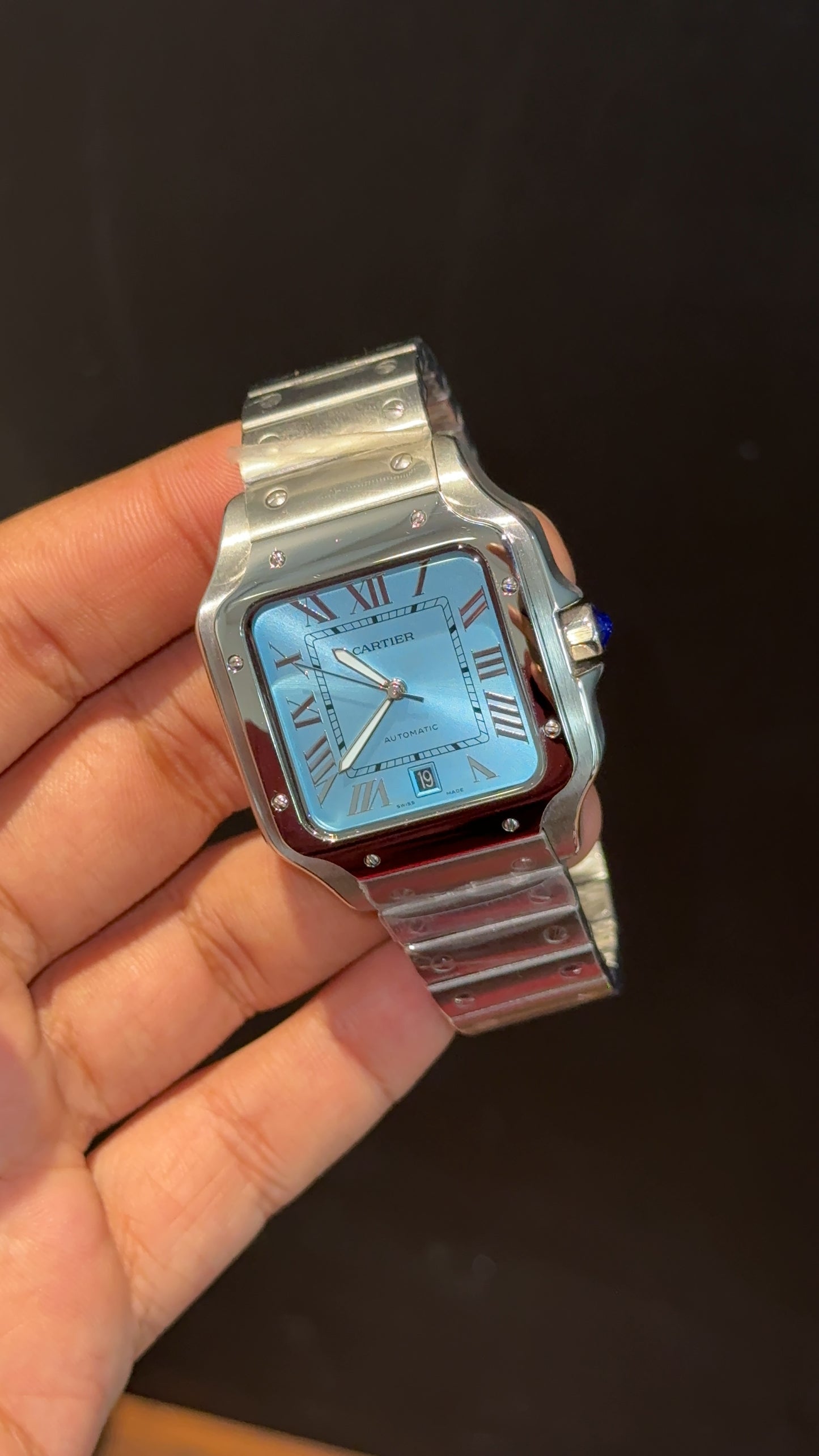 Santos | Silver Chain | Tiffany Dial - twentyfour