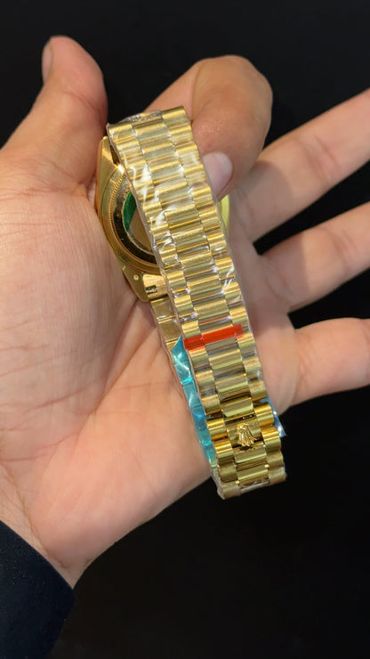 Daydate | 36mm | Gold Chain | Diamond Case | Diamond Digit | Gradient Black Dial - twentyfour