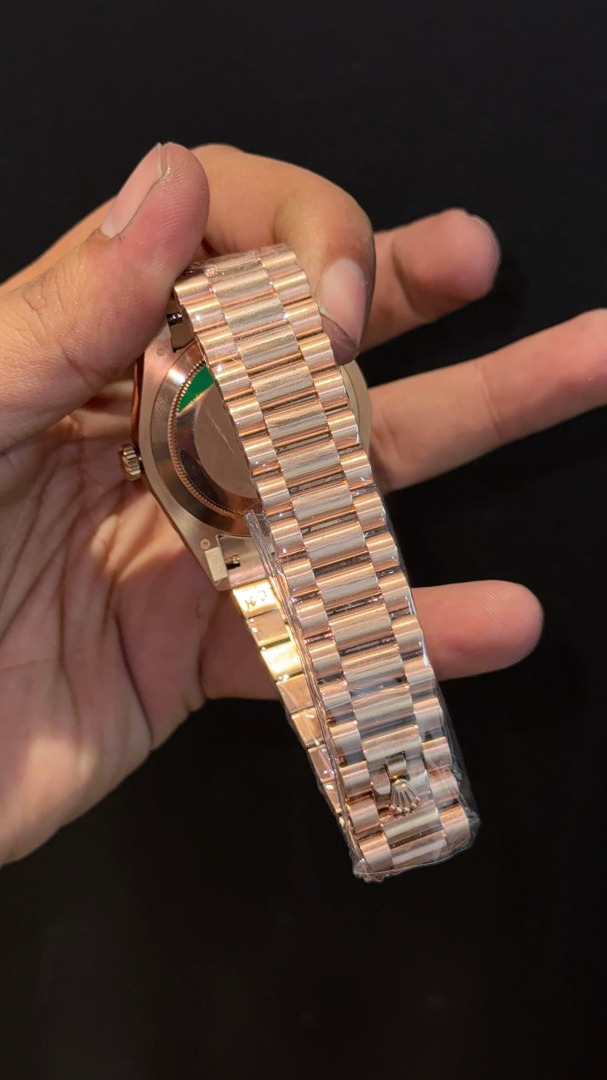 Premium Daydate | Rose Chain | Light Green Meteroite Dial