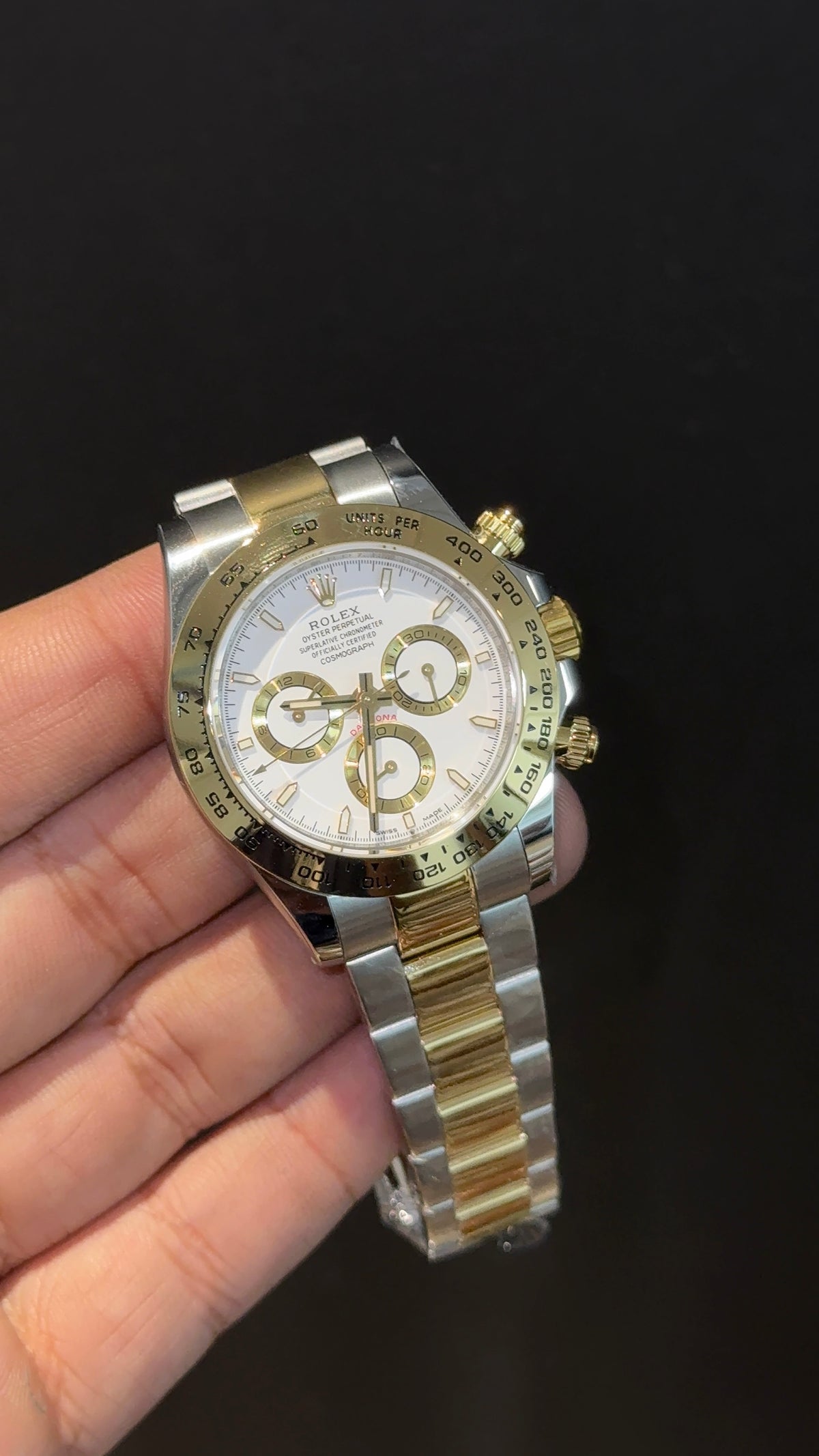 Premium Daytona  | Gold Two Tone | Chrono | White Dial
