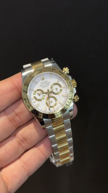 Premium Daytona  | Gold Two Tone | Chrono | White Dial