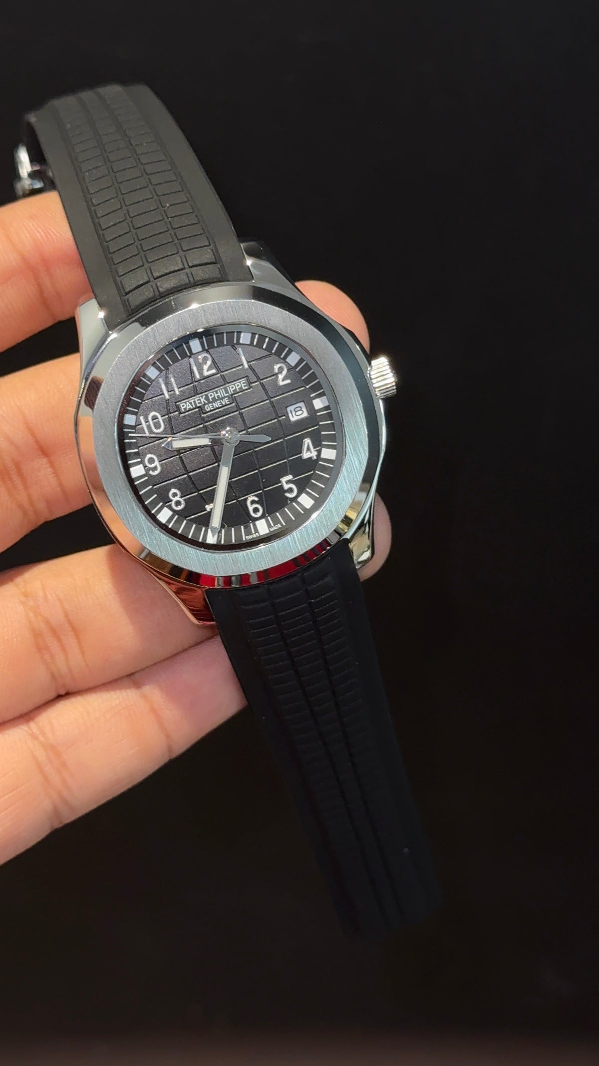 Pp Auto | Aquaaut | Black Strap | Silver Black strap