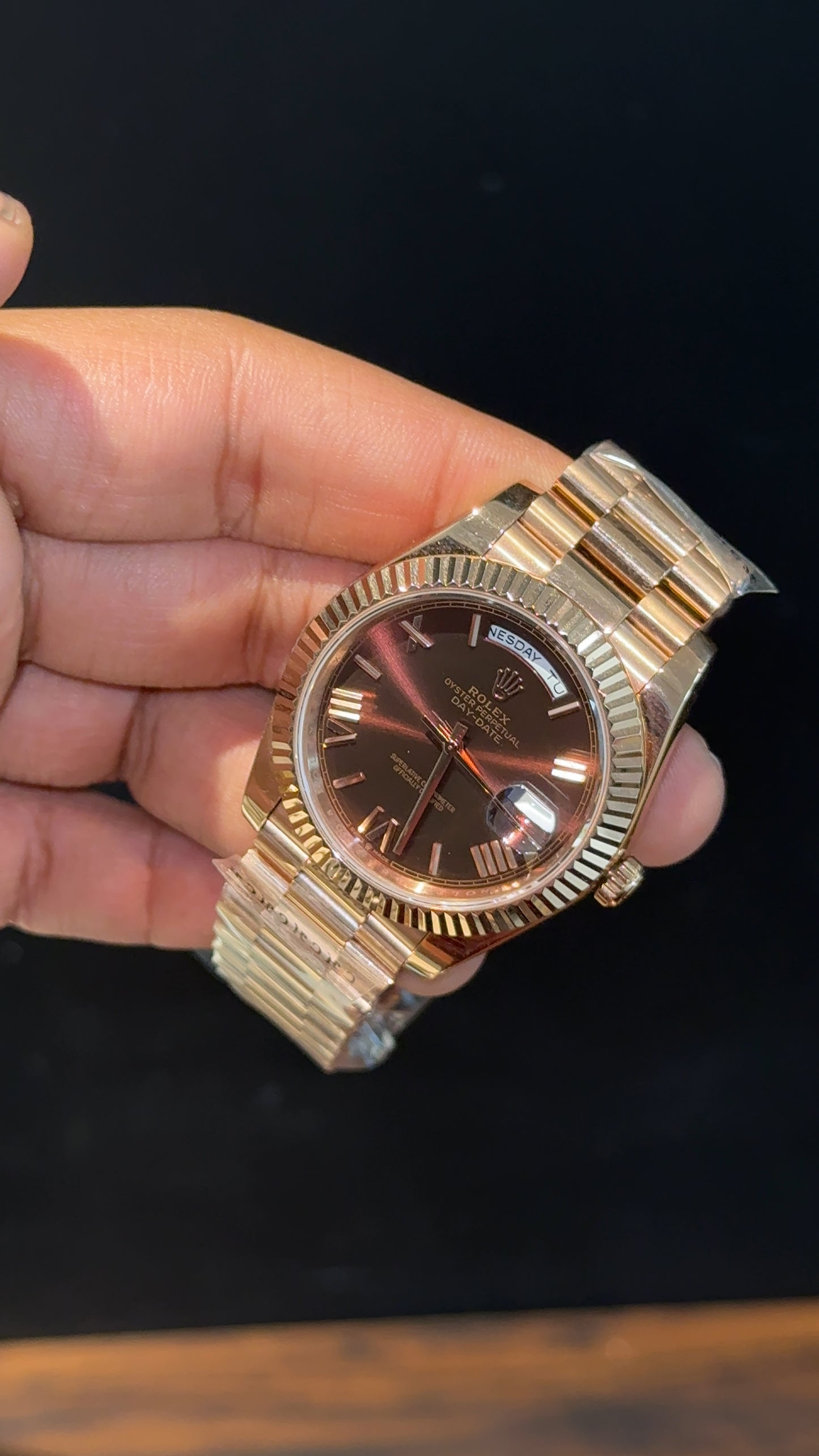 Premium Daydate | Rose Chain | Choco Brown Dial