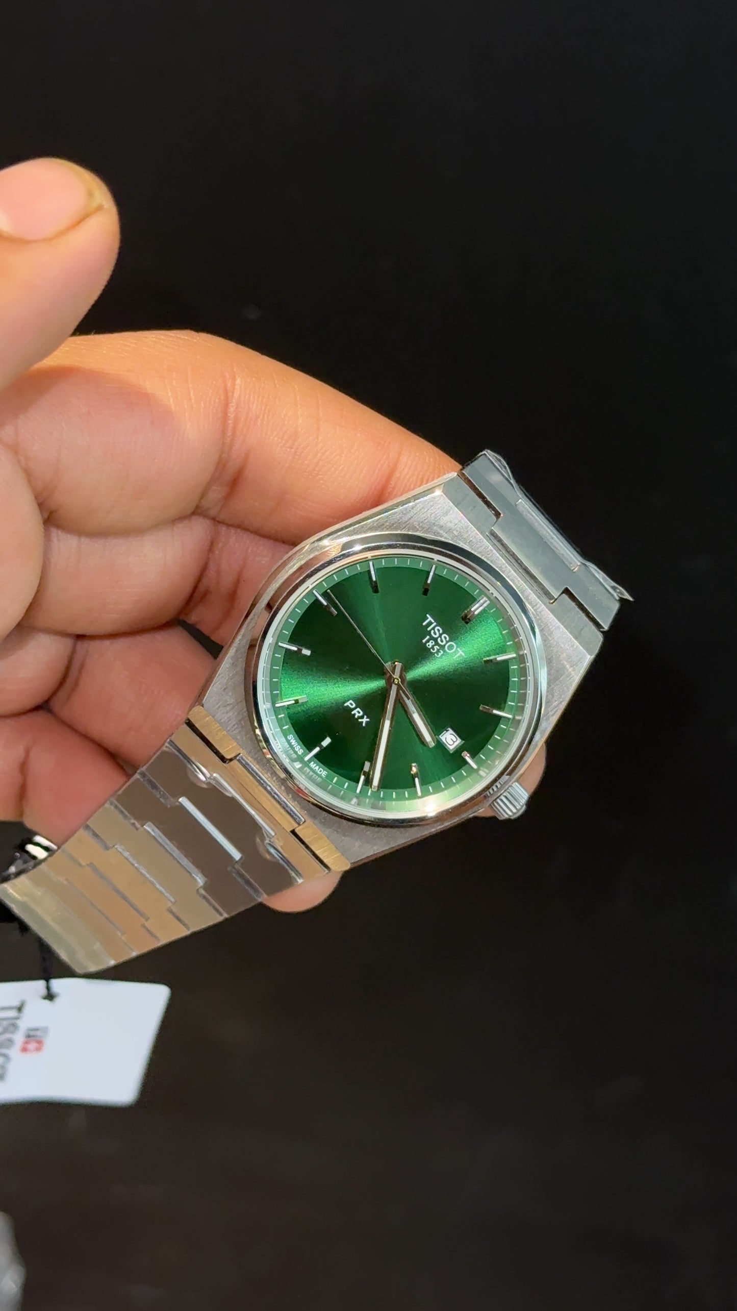 Tissot Prx | Quartz | Silver Chain | Green Plain Dial - twentyfour