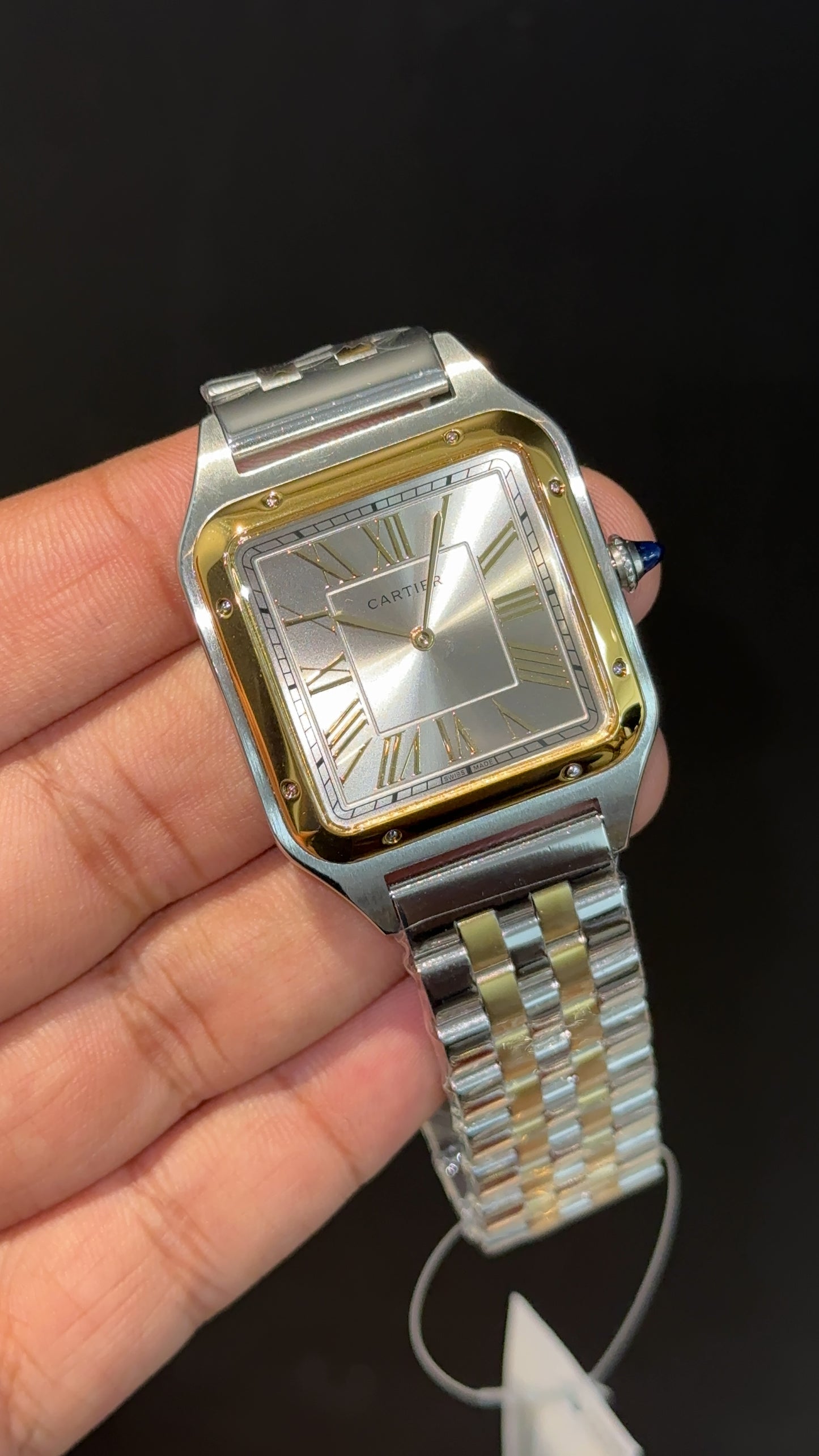 Santos De Cartier | Slim Edition | Gold Two Tone | Grey Dial