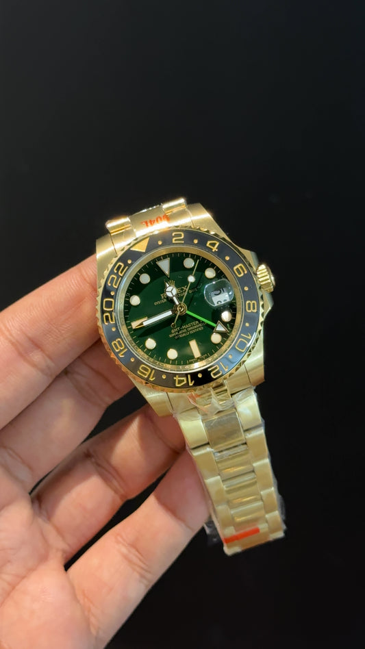 GMT Master 2 | Gold Chain | Green Dial