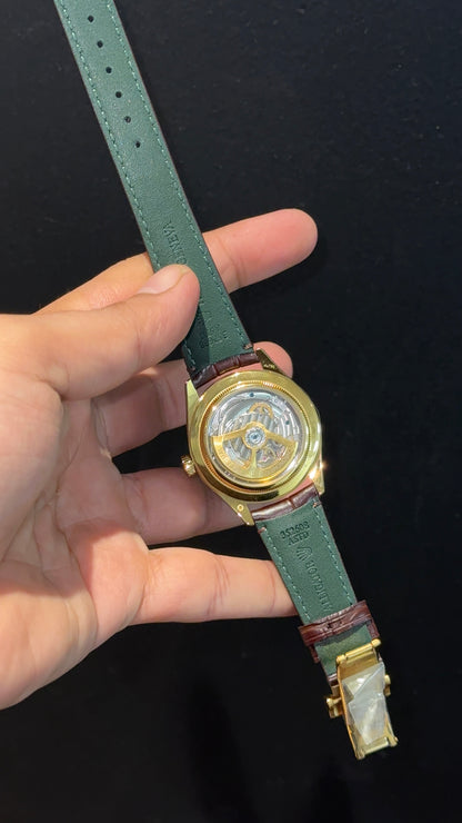 Classic 1908 Edition | Gold Case | Brown Strap | White Dial