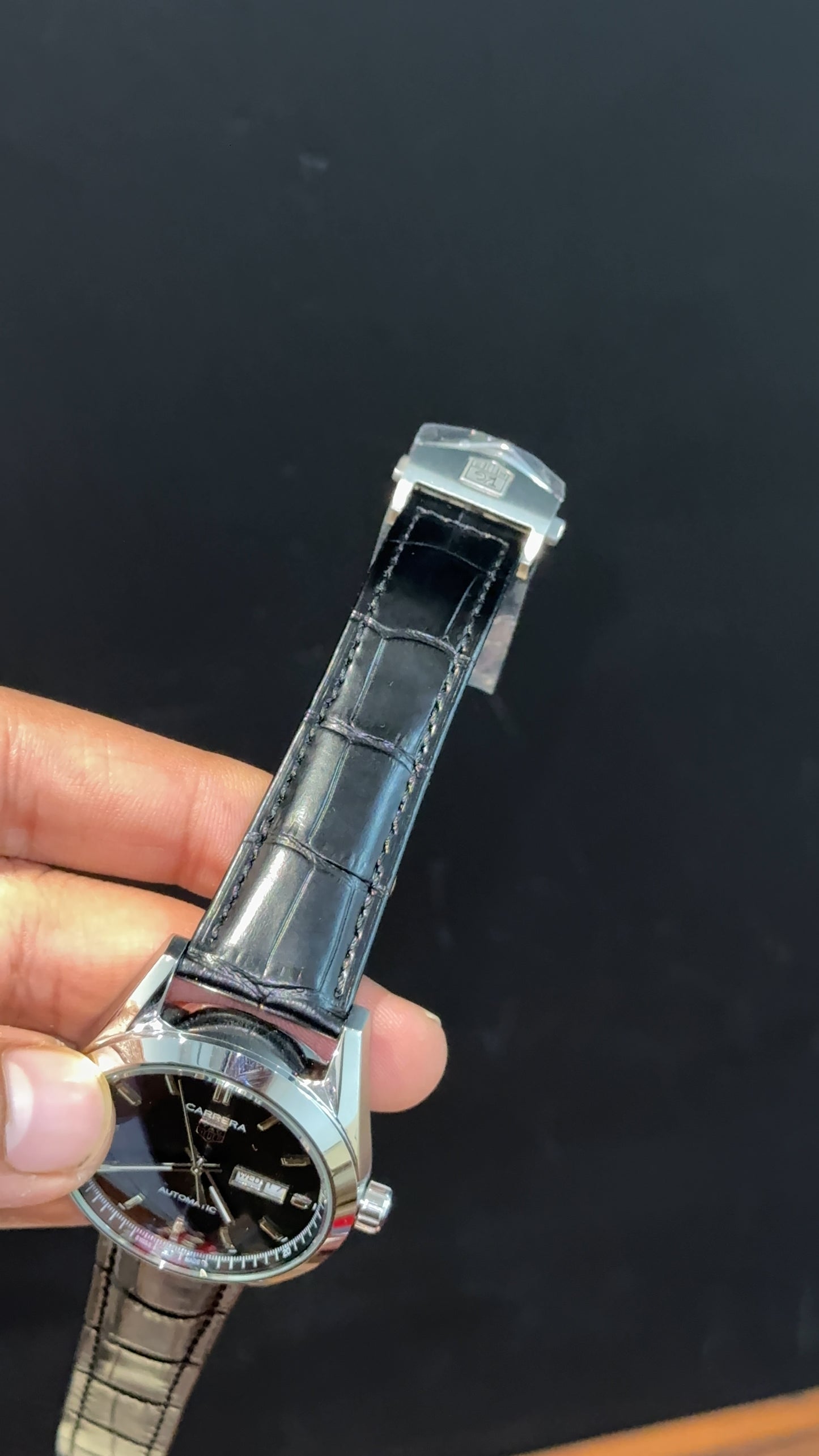 Tag Carrera | Calibre 5 | Black Strap | DayDate | Black Dial