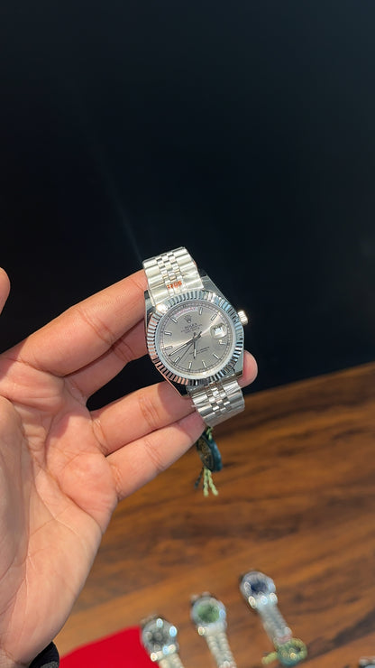 Daydate | Silver Chain | Light Grey Dial