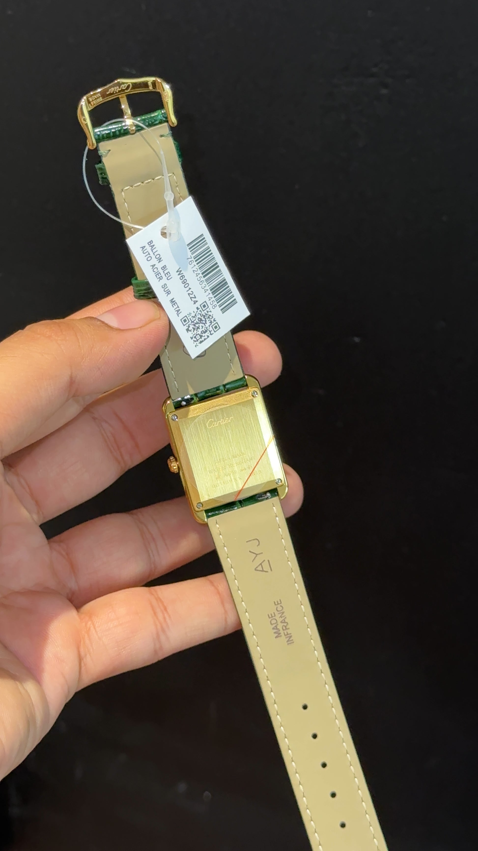 Cartier Tank | Gold | 36mm | Green Leather Strap | Green Dial - twentyfour