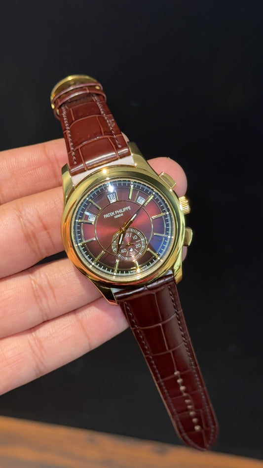 Pp Auto | Annual Calendar Edition | Gold | Brown Strap | Brown Dial - twentyfour