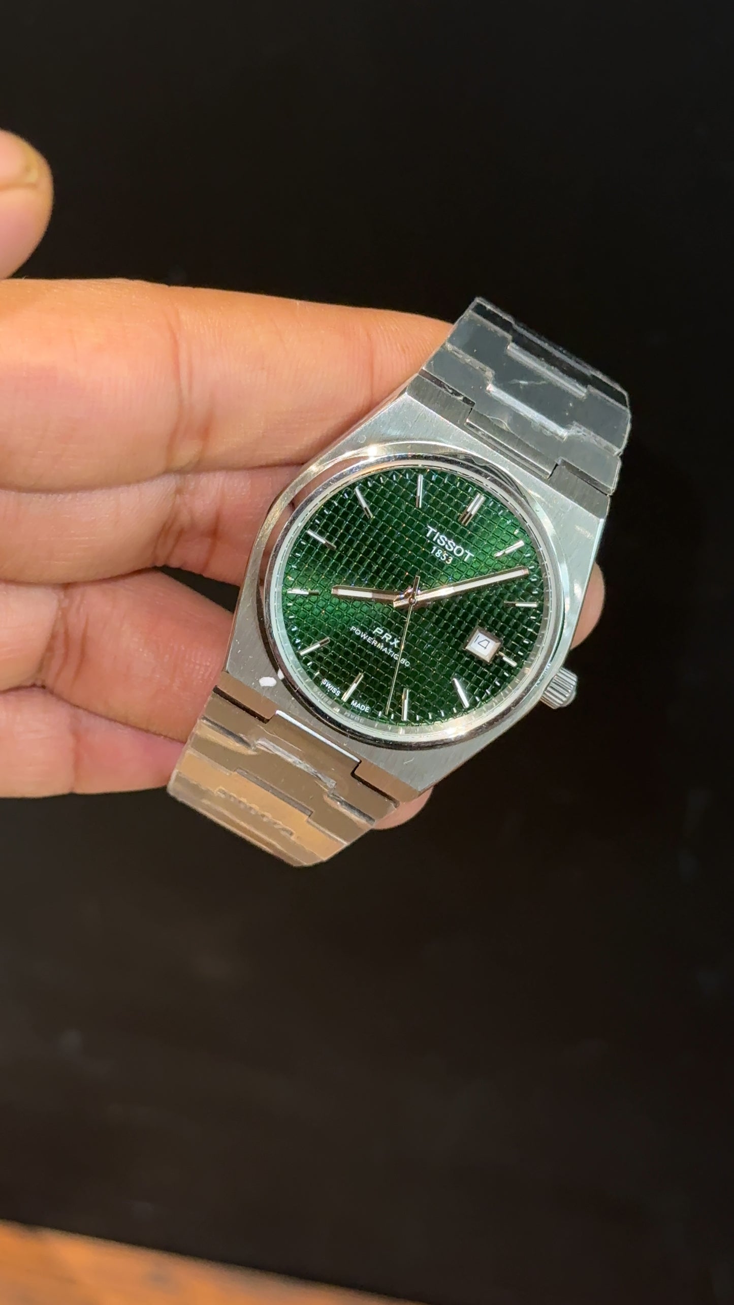 Tissot Prx | Auto | Silver Chain | Green Texture Dial - twentyfour
