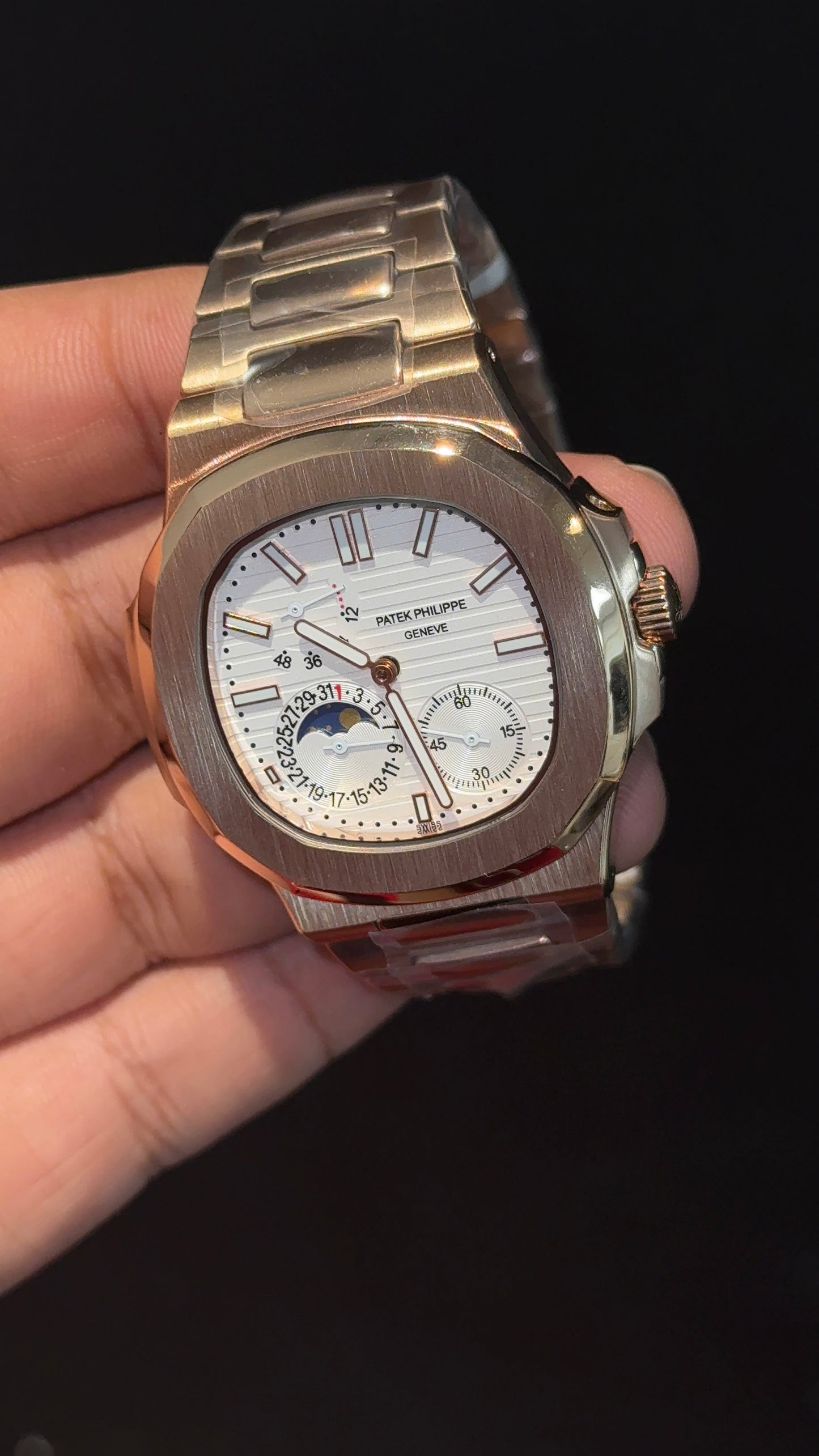 Pp Auto | Moonphase | Rose Chain | Sub White Dials