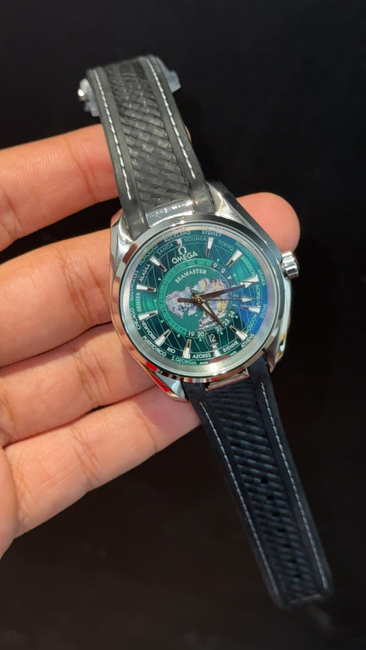 Omega Seamaster | Black Strap |  Green World Edition | Green Dial