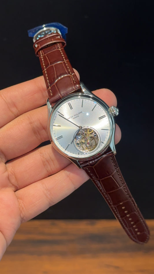 Pp Auto | Pendulum | Silver | Brown Strap | Silver Dial