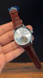 Pp Auto | Pendulum | Silver | Brown Strap | Silver Dial - twentyfour