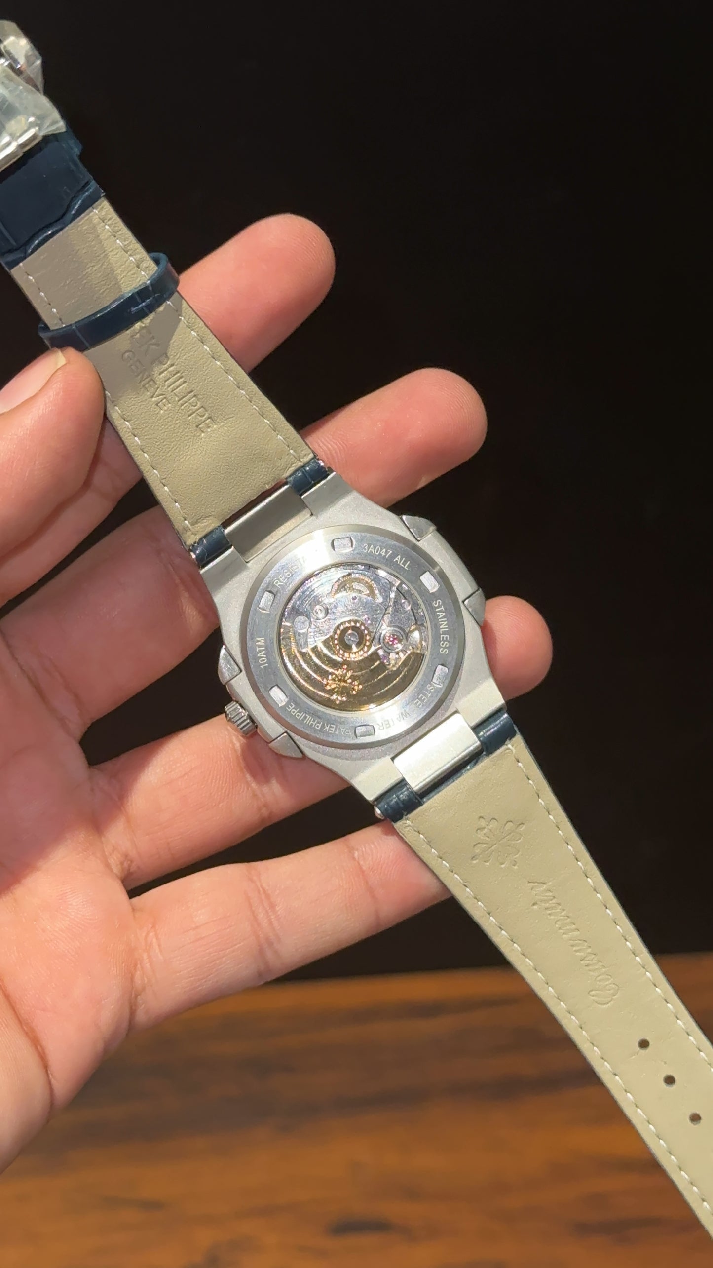 Pp Silver | Auto | Blue Diamond Bezel | Blue Leather Strap | Blue Digits | Blue Dial