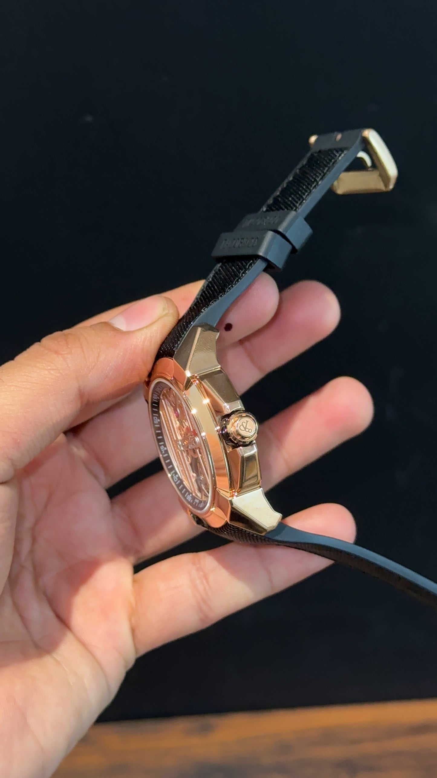 Jacob And Co | Rose Case | CR7 Edition | Black Leather Strap | Pendulum | Rose Machine Dial