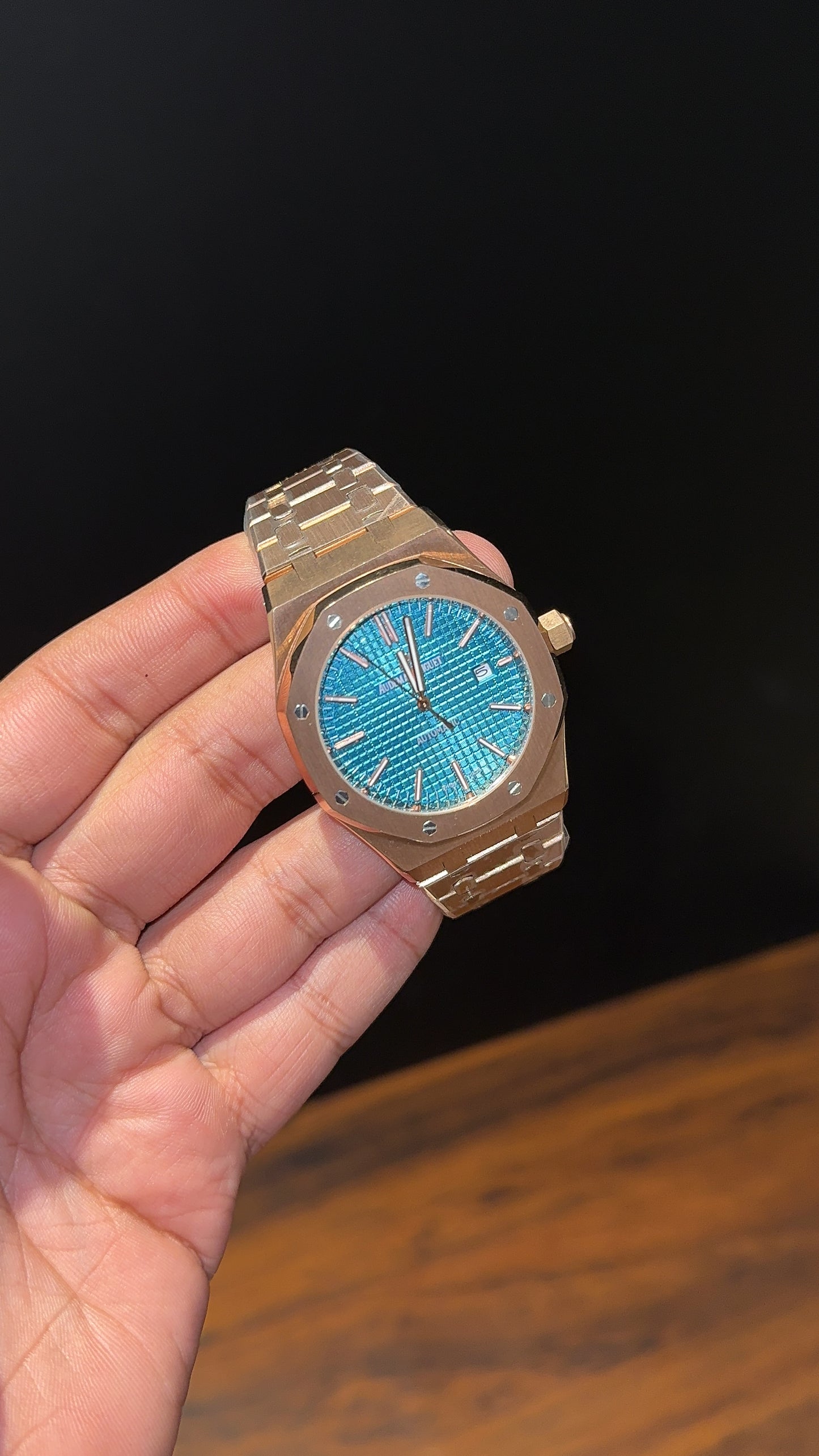 AP Auto | Rose Chain | Turquoise Dial