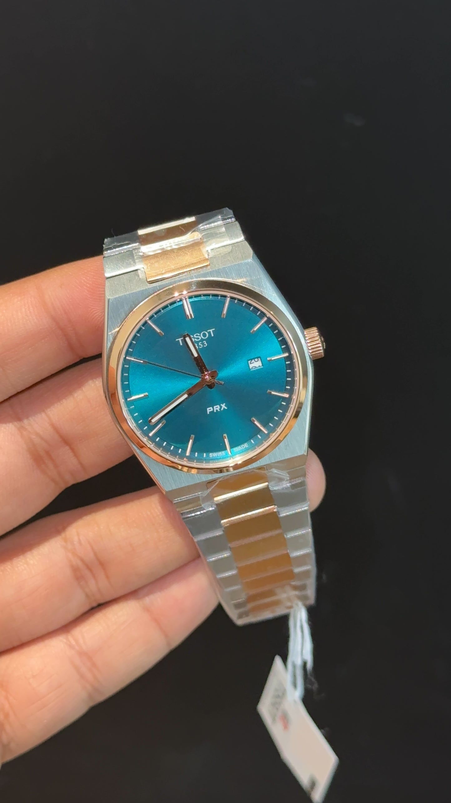 Tissot Prx | Quartz | Gold Two Tone | Torquiose Plain Dial - twentyfour
