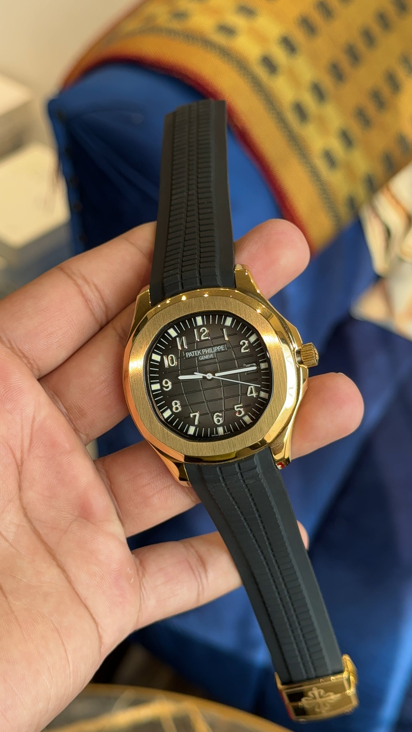 Aquanaut Gold | Grey Dial | Black Strap Auto