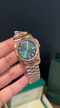 DayDate | 36mm | Rose Chain | Diamond Digit | Gradient Green Dial